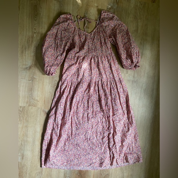 Universal Thread Floral Long Sleeve Dress - Pink and Red - Picture 1 of 4